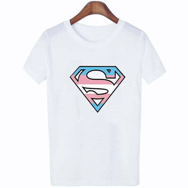 Summer Tumblr Fashion T Shirt Super Trans Pride Women O-neck Tshirts Short Sleeve Tops Tees for Female Clothing Kawaii Tshirt